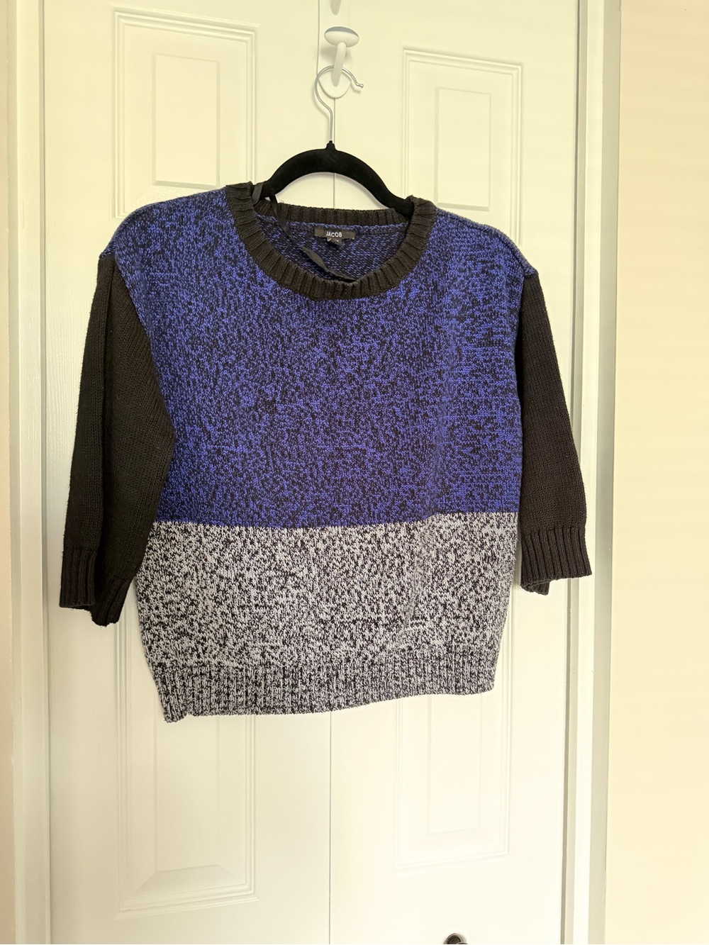 Jacob - Purple, Black & Gray Colorblock Knit Sweater - Women